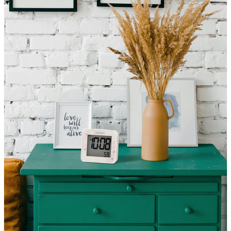 Seiko Zen Digital Bedroom Alarm Clock, 2 Inch, White