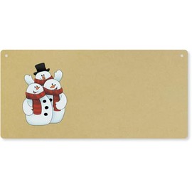 Azeeda 'Snowman Friends' Large Wooden Wall Plaque/Door Sign (DP00066803)