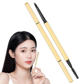 Lapiz de Cejas, Delineador de Cejas Cosmético, Lápiz para Cejas de Maquillaje de Doble Cabeza Duradero sin Manchas para Cejas Definidas con Precisión (Gris)