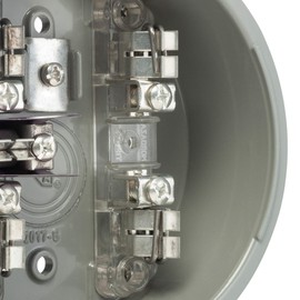 IUSA, Base medidor de luz, 5 terminales, Monofásica aérea, Para instalaciones residenciales y centros comerciales, Fabricada en aluminio, Terminales de latón, Uso exterior