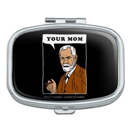 Your Mom Sigmund Freud Funny Humor Rectangle Pill Case Trinket Gift Box