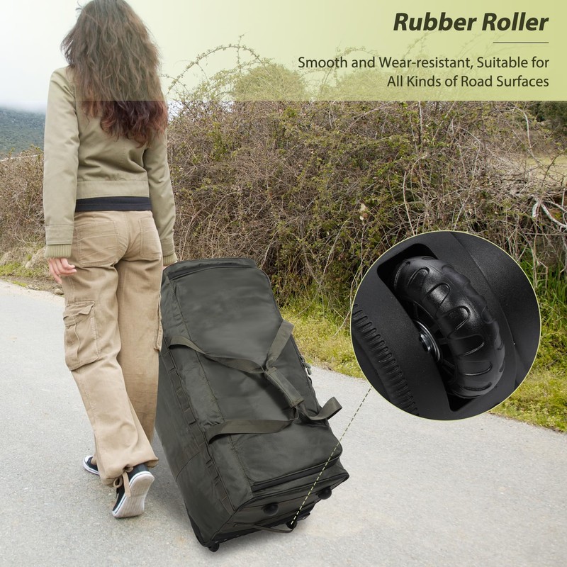 REDCAMP Foldable Duffle Bag with Wheels, 85L 1680D Oxford Large