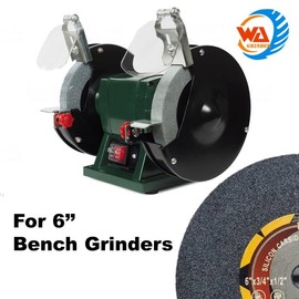 WA 6" Vitrified Bench Grinding Wheel, Silicon Carbide, Grit 80, 1/2 Inch Arbor, 3/4 inch Thickness for Bench Grinder/Bench Buffer/Power Tools 6"X3/4"X1/2" *3,560RPM* (80#)