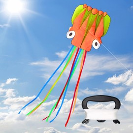 XIMEY Octopus Kite, Children's Kite, Flight Kite, Large, 550 x 72 cm, Children's Flight Kite, Wind Kite with Kite Cord, 100 m, Let Kite Climb Children from 8 Years and Adults