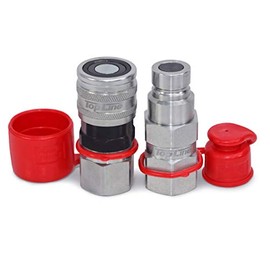 TL99 1/2 BSP (British Standard Pipe) Thread Flat Face Quick Disconnect Hydraulic Coupler Set Bobcat Skid Steer, 1/2 ISO 16028