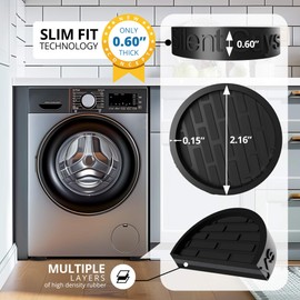 Silent Guys Anti Vibration Pads for Washing Machine - 8 Pack Washing Machine Anti Vibration Pads Vibration Isolation Pads Washing Machine Shock Absorber Washing Machine Leveling Feet