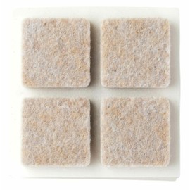 Scotch Felt Pads 16 PCS Beige, Felt Furniture Pads for Protecting Hardwood Floors, 1 x 1 in. Square, Easy-to-Apply, Self-Stick Design, Reliable Protection from Nicks, dents and Scratches (SP802-NA)
