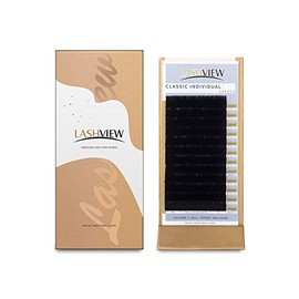LASHVIEW Eyelash Extensions,Individual Lashes,Mink Lashes,0.15 D Curl Thickness 11mm,Premium Single&Classic Lases,Natural Semi Permanent Eyelashes,Soft Application-friendly