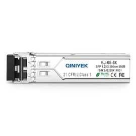 QINIYEK 1.25G Multimode SFP Module, 1000Base-SX SFP to LC Fiber Transceiver for Ubiquiti UF-MM-1G, Supermicro, Netgear (MMF 850nm, 550m, DDM)