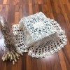 kilofly Handmade Crochet Cotton Lace Table Sofa Doily, Waterlily, White,