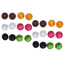 yueton 24pcs Colorful Double Hole Desktop Wire Cord Cable Clip Management Cable Organizer Cord Holder