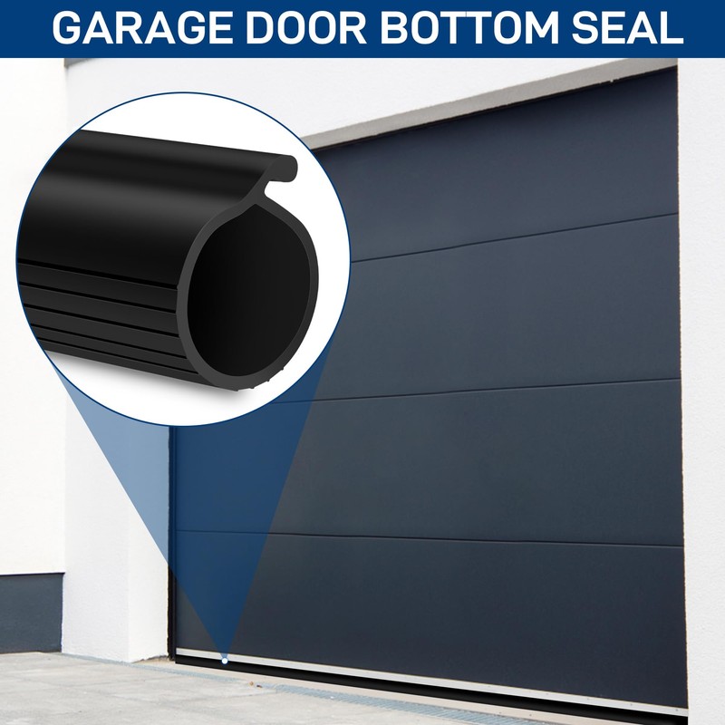 20 FT Garage Door Bottom Seal Rubber 0.19" P Bulb