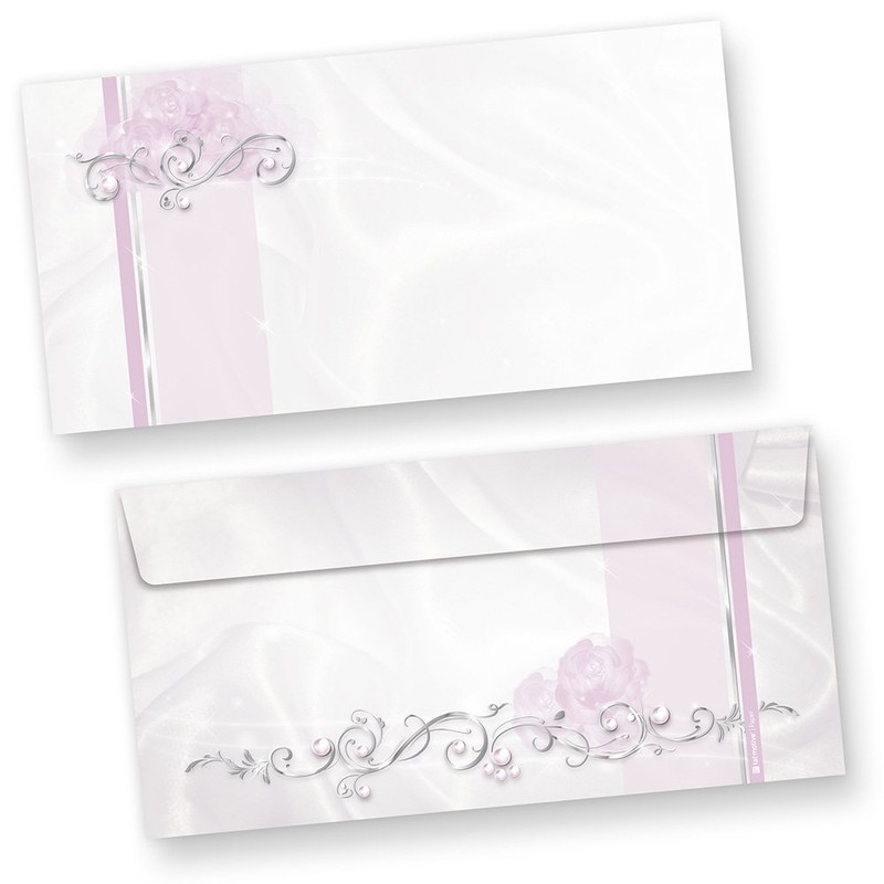 Writing Paper Wedding Silver Grey (25 Sets Including Envelopes) Printed