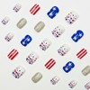 24pcs Independence Day Nail Short Press on Nails Artificial Square