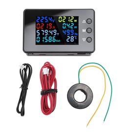 AC Digital Voltmeter Ammeter LCD Display Digital Voltage Current Meter Digital Multifunction Tester with Closed Type CT 100A