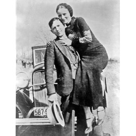 New 8x10 Photo: Bonnie Parker and Clyde Barrow, Depression-Era Outlaws