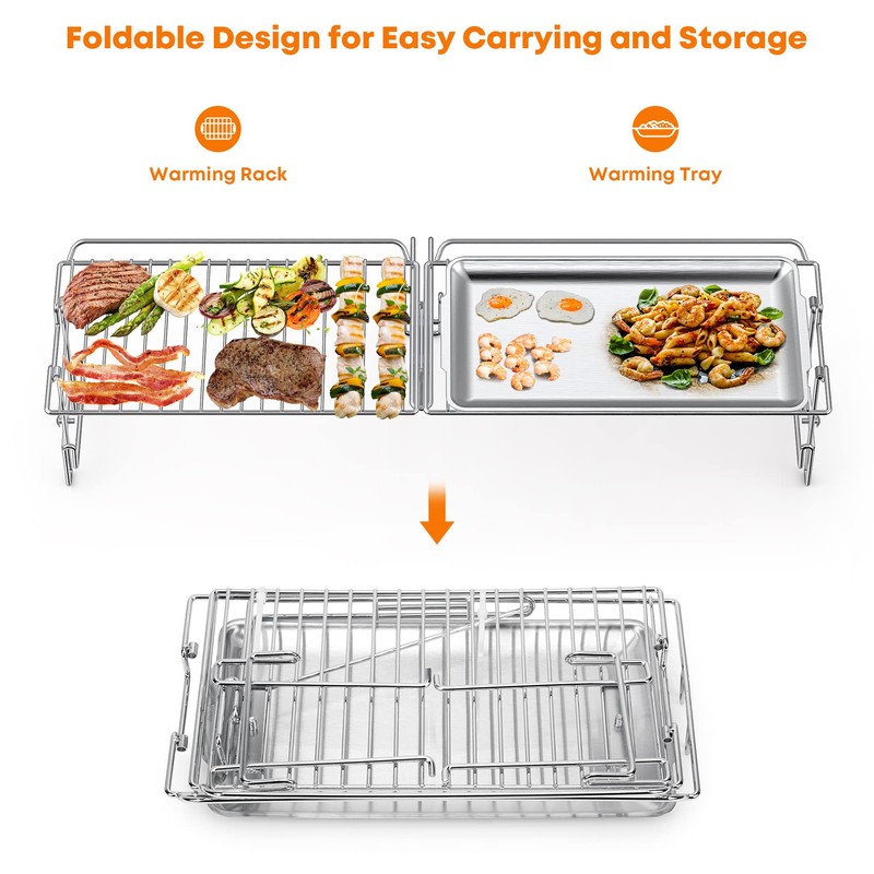 Stanbroil Griddle Warming Rack and Tray for 28" Blackstone Griddle