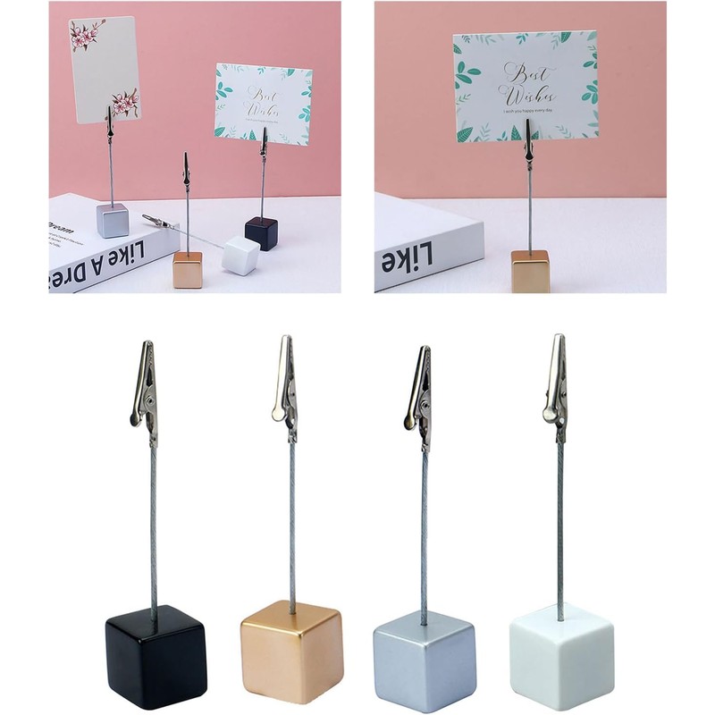 4Pcs Memo Clip Holders Stand with Alligator Clasp Pictures Card