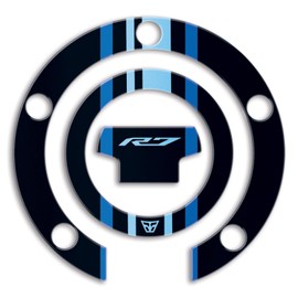 Resin Bike Motorcycle 3D Stickers Compatible with Yamaha YZF R7 2021-2024 Icon Blue. Bike Tank Cap Protection from Impact and Scratches. Sticker 3D Resin Gadget Moto
