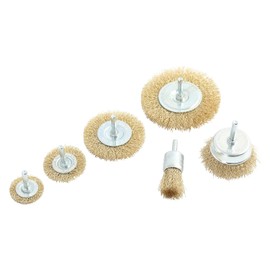 OEMTOOLS 26065 6-Piece Wire Wheel Brush Set, Crimped Wire Brush Drill Attachments, Shank Mount Wire Brush for Drill Rust Removal, Wire Drill Brush Kit