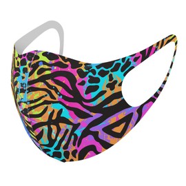 Smakore 012697 Design Mask, Set of 2, Polyester, Washable, Cloth Mask, Unisex, Leopard Print, Zebra Animal