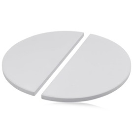 Half-Moon Heat Deflector Plates for Kamado Joe Classic I, II, III, Replacement Parts KJ-HDP Indirect Cooking Cordierite Heat Deflector Plates Accessories for Kamado Joe 18" Grill Smoker, White 2-Pack