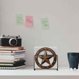 Rustic Brown Napkin Holder Stand Texas Metal Star Star Home Decor Desktop Organizer Office Storage Rack
