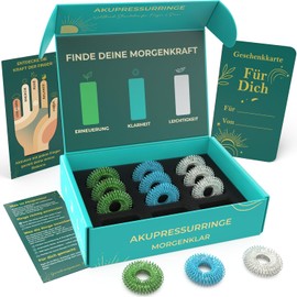 M.S.Lemberg® Anti-Stress Acupressure Ring Set [Morning Clear] - Finger Massage Rings for Relaxation, Focus & Mindfulness - Therapy Massage Stress Rings for Stress Relief Fidget Skill & Wellness Gift