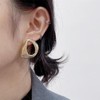 Irregular Hollow Round Geometric Big Stud Earrings for Women Minimalist