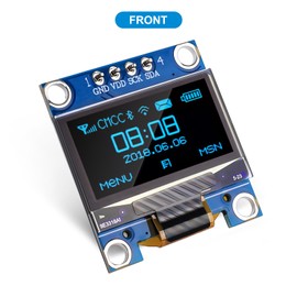 2 Pcs 0.96 Inch OLED Display Module 128x64 Pixel IIC I2C OLED Screen SSD1315 Driver Self-Luminous Display Board for Arduino Raspberry Pi ESP32 (Blue, Unwelded)