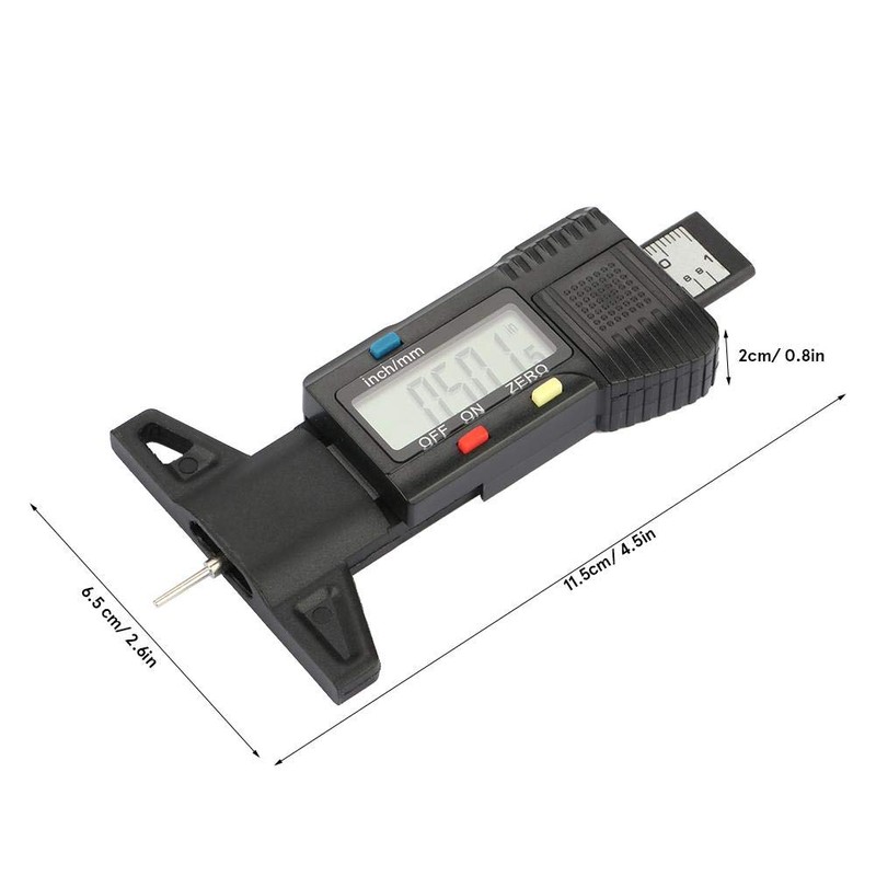 Tyre Tread Gauge, Digital Depth Gauge with LCD Display, Suitable