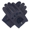 Harssidanzar Mens Leather Driving Gloves Deerskin Unlined, Navy, L