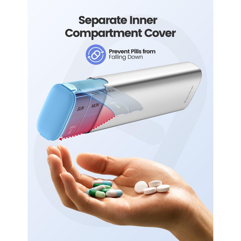 Vaydeer 7 Day Weekly Pill Organizer (Support 2 Times a