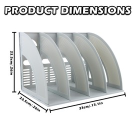 heavenlife Desk Folder, Folder Organiser A4, Standing Folder, 4 Compartments, Magazine Holder, Magazine Plastic Holder, File Organiser Shelf Books Organiser for Documents, Storage