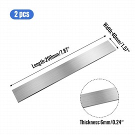 304 Stainless Steel Flat Bar 2PCS, 1/4" Thick 1 9/16" Wide 8" Long, Brushed Finish, Durable Versatile Trim Strips, Easy to Shape for DIY, Kitchen, Home Repairs