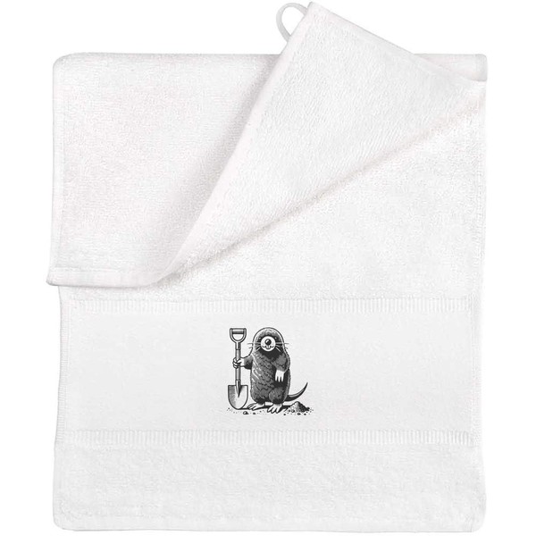 Azeeda 'Mole Digging With Shovel' Flannel/Guest Towel (TL00073344)