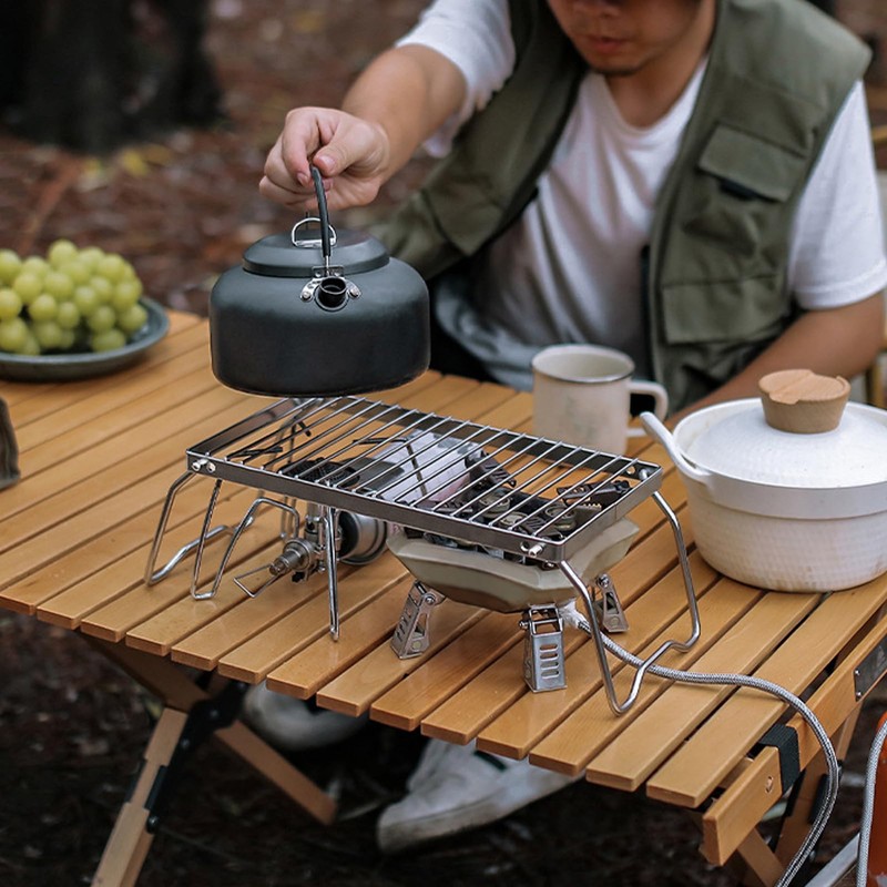 Folding Camping Grate Made of Stainless Steel with Adjustable Height,