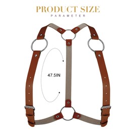 BODIY Men Leather Suspenders Belt Y-Back Shoulder Strap Groomsmen Wedding Adjustable Tuxedo Suspender (Brown), Brown, free size