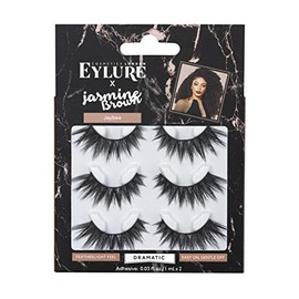 Eylure Jasmine Brown Jaybee, Multi Pack, Reusable, Adhesive Included, 3 Pairs, 0.07 Ounce