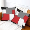Abucaky Pillowcase Set of 2 Red White Black Grey Geometry