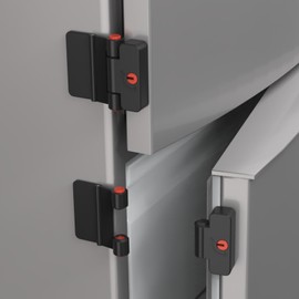 Refrigerator Adhesive Locks Double Button Fridge Door Lock with Key, Child Proof Freezer Cooler Door Lock, Child Baby Safety File Drawer Lock and Cabinet Locks (Black, 2)