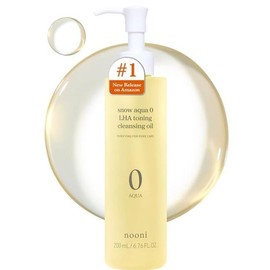 NOONI Korean Cleansing Oil - Snow Aqua 0 LHA Toning Pore Care Korean Facial Oil Cleanser, 6.76 fl.oz | Makeup Double Cleansing, Glass Skin, Eggie Skin, Blackhead Control, Pore Cleansing Oil for Face Makeup Remover Clear