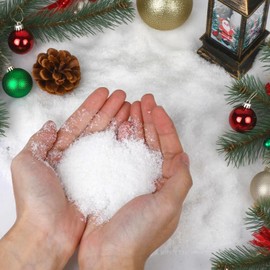 Artificial Snow Decoration, 200 g, Decorative Snow, White Artificial Snow, Dry Snow Powder, Christmas Scene Decoration, Scene Props for Christmas, Party, Holiday Decoration, Ease of Use (200, g)