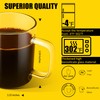 PunPun 17oz. / 500 ml Large Clear Glass Coffee Mugs