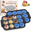 2 Pack Silicone Muffin Pans for Baking, 12-Cup Muffin Tin