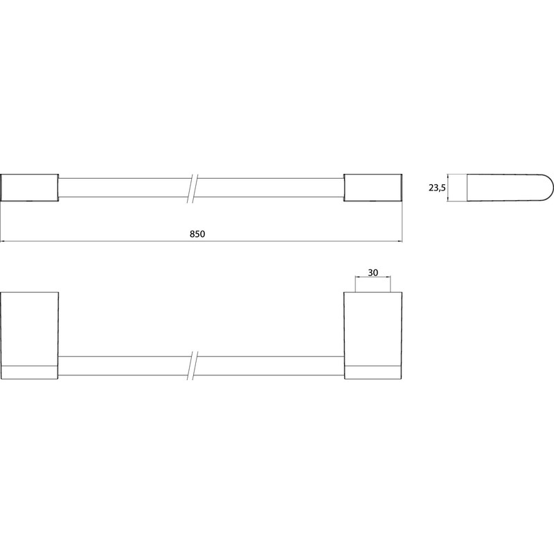 emco Flow Bath Towel Holder (800 mm) in Black -