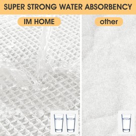 Waffle Bath Mat White 36"x24", Boho Woven Modern Bathroom Rug Mat, Absorbent Non Slip Bathroom Floor Mat, Soft Washable Bath Rugs with Tassels for Bathroom, Bedroom, Kitchen, Shower, Tub