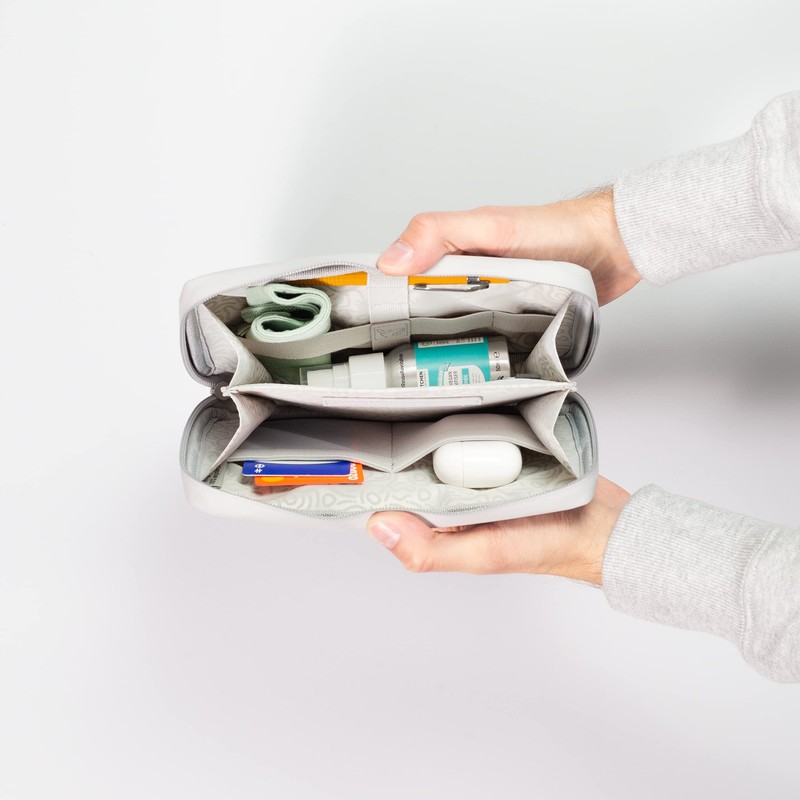 OneNine5 Eco-Friendly Essentials Pouch, Moeraki Grey. Organiser & Bag for