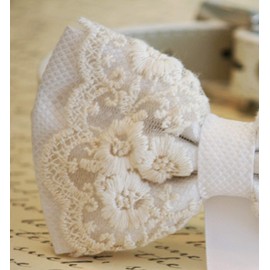 Dog collar, White Dog Bow Tie, Dog ring bearer, Pet Wedding accessory, Pet lovers, Chic and Classy, Lace bow tie