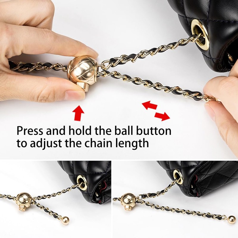 CCAIPU Handbag Chain Strap, Gold Alloy Bag Chain Adjustable Handbag